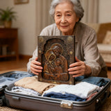 Holy family Nativity Wood Carving Gift Religious Byzantine Icon