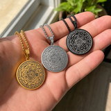 Vintage Titanium Seven Archangel's Seal Pendant - Amulet against evil eyes, curses, spells