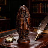 Our Lady of Guadalupe Round Wooden Tabletop Ornament