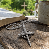 Nail Cross Crown of Thorns Necklace – Faith, Redemption & Timeless Strength - product view