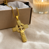 Celtic Knot Titanium Steel Cross Necklace