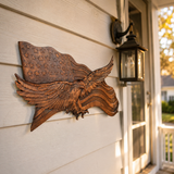 Eagle & Flag Wood Wall Plaque - Handcrafted American Heritage Tribute