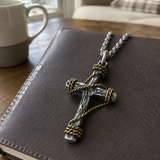 Hand-Wrapped Antique Copper Cross Necklace – Christian Faith Pendant