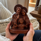 Hand-carved beechwood statue of the Holy Family – Jesus, Mary and Joseph
