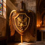 Archangel Michael Sword & Shield Wall Plaque - Divine Protection in Spiritual Warfare