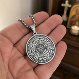 Vintage Titanium Seven Archangel's Seal Pendant - Amulet against evil eyes, curses, spells