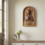 She Walks by Faith Wooden Wall Decor - craftsmanship detail