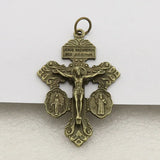 Double Pardon Cross Double Sided Engraved Miraculous Medal St. Benedict Medal Pendant - BGCOPPER