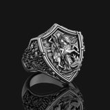 S925K Silver St. George Defeat the Dragon Ring - BGCOPPER