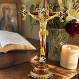 Hand-Painted Metal Jesus Christ Crucifix: Sacred Home Decor