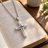 Starburst Cross Necklace – Silver Christian Pendant