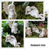 5 angel garden resin ornaments decorative garden decorative stone miniature angel fairy garden angel courtyard with monumental statue - BGCOPPER