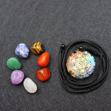 Metatron Colorful Irregular Natural Stone Yoga Stone Colorful Stone Pendant Set Crushed Stone Resin Necklace - BGCOPPER