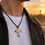 Layered Cross Necklace – Titanium Steel Christian Pendant