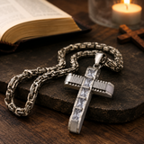 Regal Byzantine Chain Baguette Zircon Cross Pendant Necklace