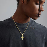Handcrafted silver-plated copper nail cross pendant - hip-hop style religious necklace - BGCOPPER