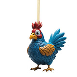 Creative Cute Animal Chicken Christmas Hanging Christmas Birds Car Hanging Home Christmas Tree Decorations - BGCOPPER