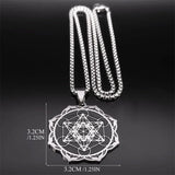 Metatron Stainless Steel Hexagonal Pendant Necklace - BGCOPPER