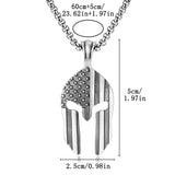 American Flag Spartan Helmet Necklace - BGCOPPER