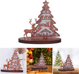 Illuminated Christmas Tree Nativity Scene Ornament with Reindeer - BGCOPPER