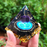 Ogan Energy Pyramid | Amethyst & Obsidian Multiple Healing & Energy Enhancement - BGCOPPER