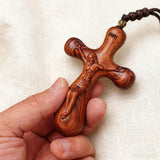Bgcopper Rosewood Crucifix of Jesus' Passion (Necklace & Car Charm Options)