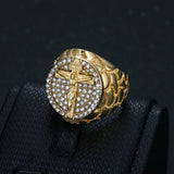 Jesus Crucifixion Gold Ring: Forging Faith with Steel - BGCOPPER