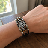 St. Benedict's Exorcism Medal Luminous Braided Adjustable Snap Clasp Multi-Layer Bracelet