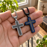 Modern Cross Pendant Necklace – Titanium Steel Christian Necklace for Men