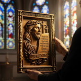 John 8:32 "The Truth Shall Set You Free" - Hand-Carved 3D Jesus Christ Plaque