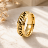 Men’s Faith Spinner Chain Ring – 8mm Titanium Steel Rotating Christian Band