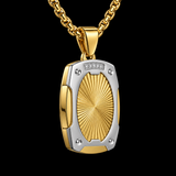 Radiant Shield Pendant Necklace – Titanium Steel Faith-Inspired Men's Necklac