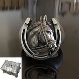Lucky Horseshoe Horse Head Ring - BGCOPPER