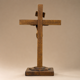 Hand-Carved Beechwood Crucifixion of Jesus Standing Cross – Christian Prayer & Home Altar Decor