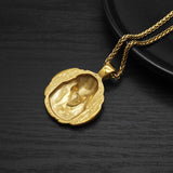 Crown of Thorns Jesus Double‑Sided Medallion Necklace, Stainless Steel Sacred Heart Pendant for Men Product Parameters