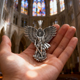 S925K Silver Saint Michael Pendant: Courage in the Heart