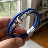 Anchor Leather Braided Bracelet