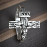 Crucifixion of Jesus S925K Silver Cross Ring - BGCOPPER