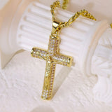 Jesus Cross Diamond - Encrusted Necklace - BGCOPPER