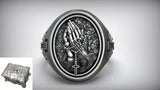 925K Sterling Silver Praying Hands Ring - Christian Symbol of Faith and Devotion - BGCOPPER