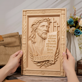 John 8:32 "The Truth Shall Set You Free" - Hand-Carved 3D Jesus Christ Plaque