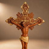 St. Benedict Exorcism Cross wood carved - Bless you and your family