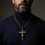 S925K Sandblasted Silver Jesus Crucifix Pendant