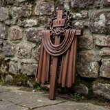 A Holy Testimony: Handcrafted Beechwood Crown of Thorns and Resurrection Shawl Cross