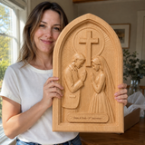 Hand-Carved Beechwood Christian Marriage Prayer Plaque – Personalized Wedding & Anniversary Gift