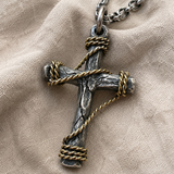 Hand-Wrapped Antique Copper Cross Necklace – Christian Faith Pendant
