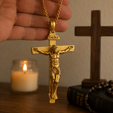 S925K Sandblasted Silver Jesus Crucifix Pendant