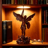 St. Michael the Archangel - Hand Carved Boxwood Sculpture - Spiritual Guardian for Prayer Spaces