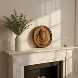 Jesus Christ Round Wooden Carving