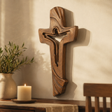 Jesus Ascends the Cross Wood Carving